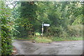 Road sign, Junction of Goodbury Rd and East Hill Lane