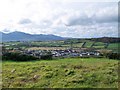 View west from Castle Hill towards housing estates on the Dromara Road in Dundrum