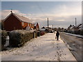 Necton: walking to the shops in the snow