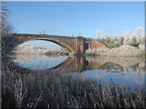 SJ4065 : Grosvenor Bridge on a frosty morning by John S Turner