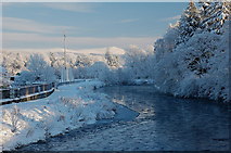 NT2540 : An icy River Tweed, Peebles by Jim Barton