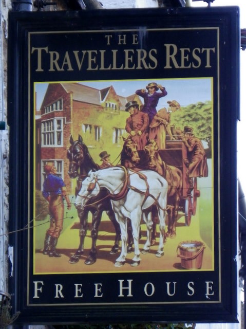Sign for the Travellers Rest © Maigheach-gheal :: Geograph ...