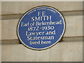 TQ2879 : Blue plaque for F.E. Smith at the top of Ebury Street by Basher Eyre
