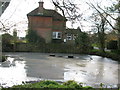 Frozen pond outside Rhode Farm