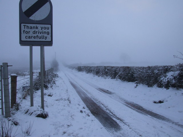 The Brockagh Road in the snow, just beside Ervey Court