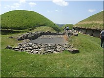 N9973 : Building among the burial tombs at Knowth by John M