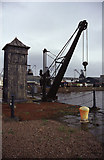 NT2776 : Hydraulic crane, Leith Docks by Chris Allen