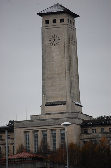 Clock tower of Newport Civic Centre