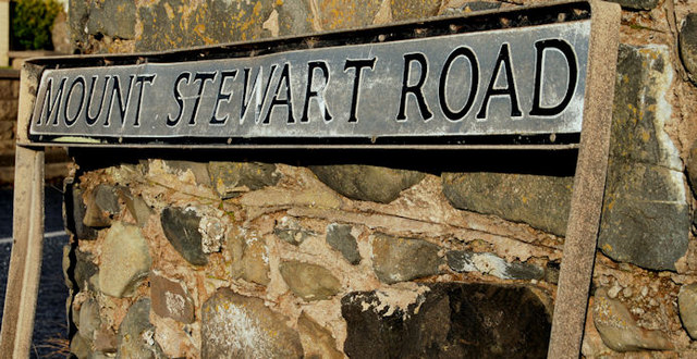 Mount Stewart Road sign,... © Albert Bridge cc-by-sa/2.0 :: Geograph ...