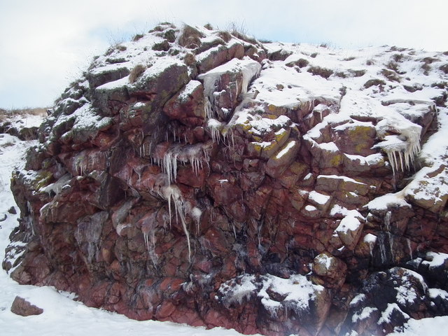 Ice covered rocks at Buchan Ness