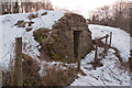 Ice house in the snow