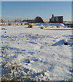 Snowy waste ground opposite Colne Street, Newport