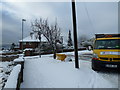 Looking from a snowy Portsdown Hill Road into Beverley Grove