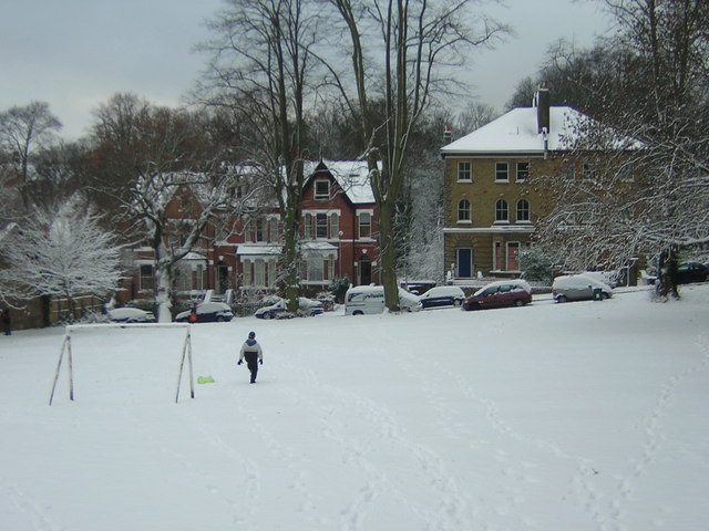 Fox Hill playing field in snow