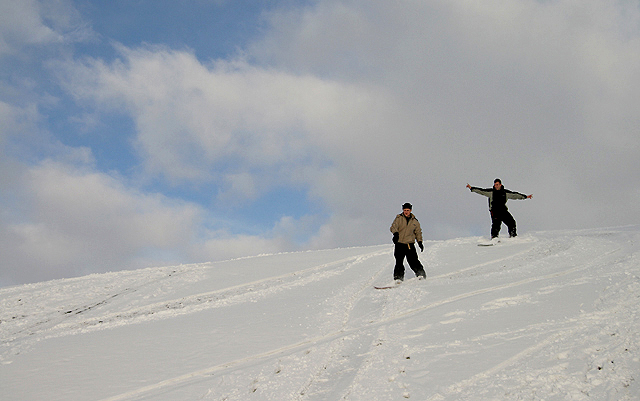 Snowboarding on Blaikie's Hill