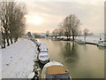TM4291 : The River Waveney covered with thin ice by Adrian S Pye