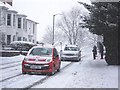 SP2871 : Snow in Abbey End by John Brightley