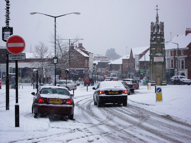 Snow at Abbey End, Kenilworth