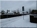 Looking from Station Road into a snowy Central Road