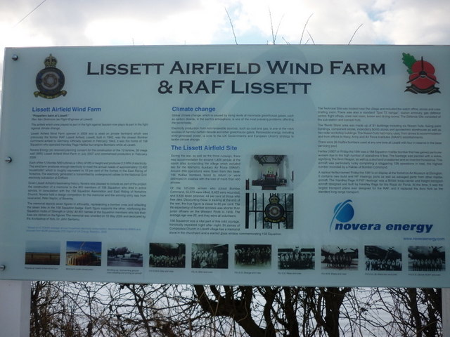 Lissett Airfield Wind Farm information board