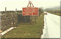 Adverse weather sign on A686 in 1984