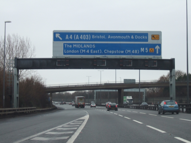 Sign gantry on M5 northbound just after... © David Smith cc-by-sa/2.0 ...