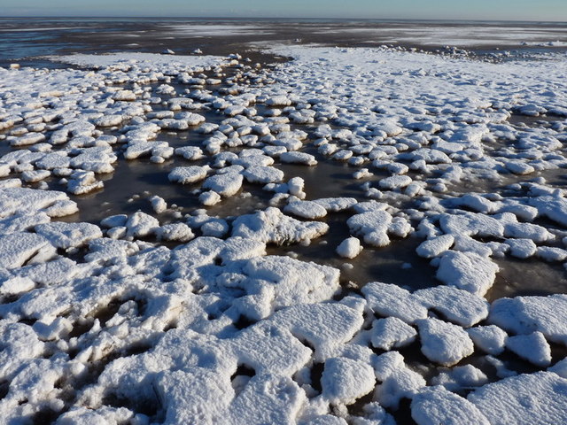 Frozen spume at the high tide mark - 2