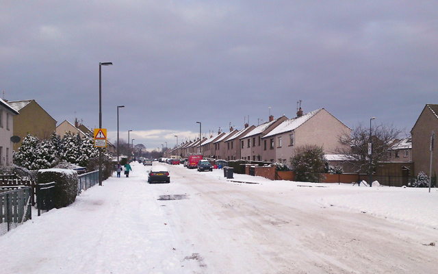 Edmonstone Road in the snow