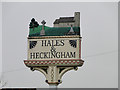TM3797 : Hales & Heckingham Village sign by Adrian S Pye
