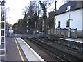 Level crossing at end of platforms, Whyteleafe South station