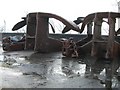 Oil rig anchors at Saltburn Pier