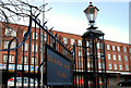 Lamp and fence, Merville, Newtownabbey