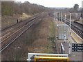 Railway lines by Salfords station