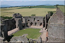 SO4108 : View to the west from Raglan Castle by Philip Halling