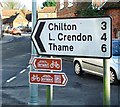 Signs near the War Memorial