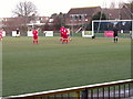 Keeper saves a penalty, Culver Road, home of Lancing FC