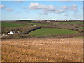 Field of stubble at Tregideon Farm