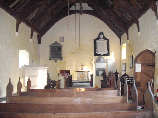 Interior of St Brynach's Church, Llanfrynach