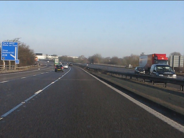 M6 Motorway at junction 14 © Peter Whatley :: Geograph Britain and Ireland