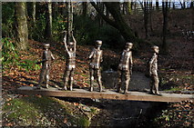 SS6140 : Bob Walters' stainless steel people at Arlington Court by Roger A Smith