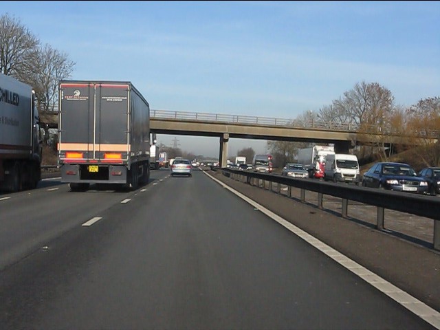 M6 Motorway - Hulme Lane overbridge © Peter Whatley cc-by-sa/2.0 ...