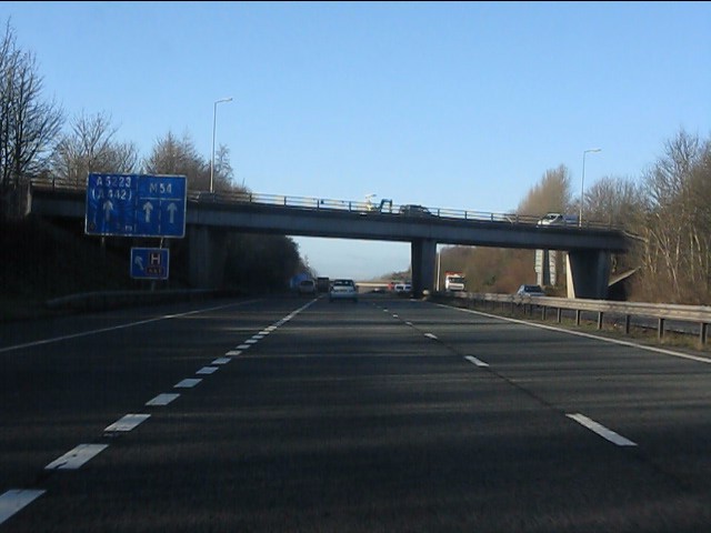 M54 Motorway - B4373 overbridge,... © Peter Whatley :: Geograph Britain ...