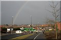 Rainbow over a new road