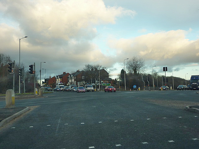 Junction of the A58 with A580 © Alexander P Kapp :: Geograph Britain ...