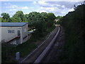 Single track railway line east of Banstead station