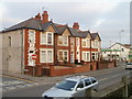 Newport : Stow Hill houses on the corner of Brynhyfryd Avenue