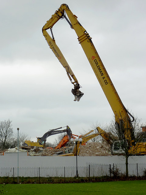 Clearing the rubble of Phoenix Rise, Wolverhampton