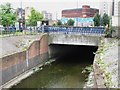 The River Ravensbourne in Lewisham bus station