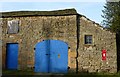 Barn, blue doors and VR postbox