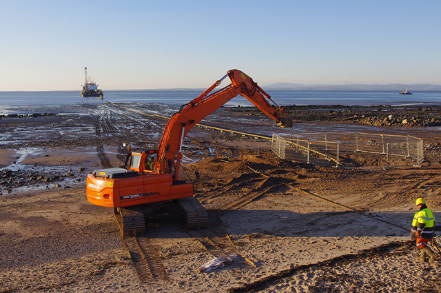 Cable laying at Half Moon Bay © Ian Taylor :: Geograph Britain and Ireland